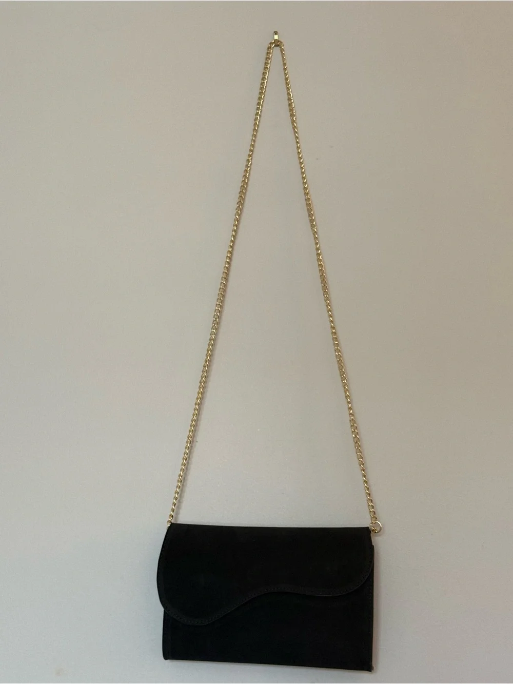 Persaman New York Dora Suede Clutch with Gold Chain - Never Used